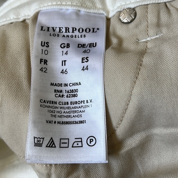 Liverpool Women's Kennedy Crop Straight Jeans in bone white bite size 10/30 - Picture 11 of 13